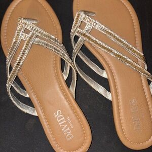 David's Bridal Brown and Silver Sandals